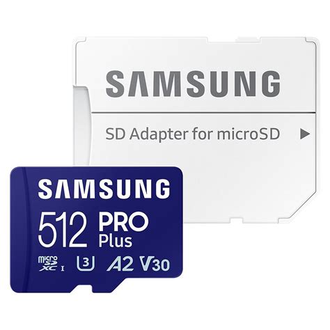 Samsung MB-MD512SA PRO Plus microSDXC 512GB Memory Card, Read : up to 180MB/s 
Write : up to 130MB/s  with UHS-1 interface, Speed Class (U3, V30, A2), Mobile phone, 
Tablet, Action Camera, 360° Camera, Drone, Laptop, Gaming console, etc.